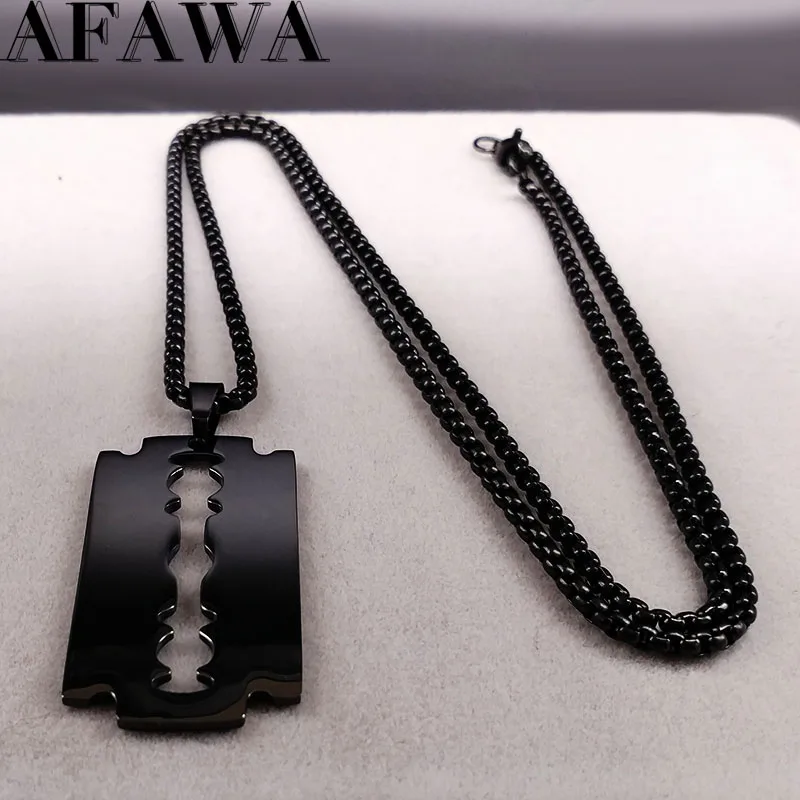 Gothic Blade Razor Pendant Necklaces Men Jewerly Silver Color Stainless  Steel Necklace Hiphop Jewelry Collier Homme - AliExpress