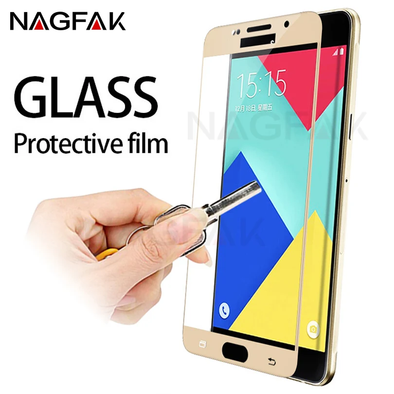2.5D Curved Edge Full Cover Tempered Glass For Samsung Galaxy A3 A5 A7 J3 J5 J7 2016 2017 Screen Protector On The Film | Мобильные