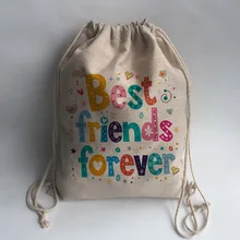 Mejor amigo para siempre imprimir al aire libre Vintage playa gimnasio piscina ropa bolsa de almacenamiento bolsa, mochila,