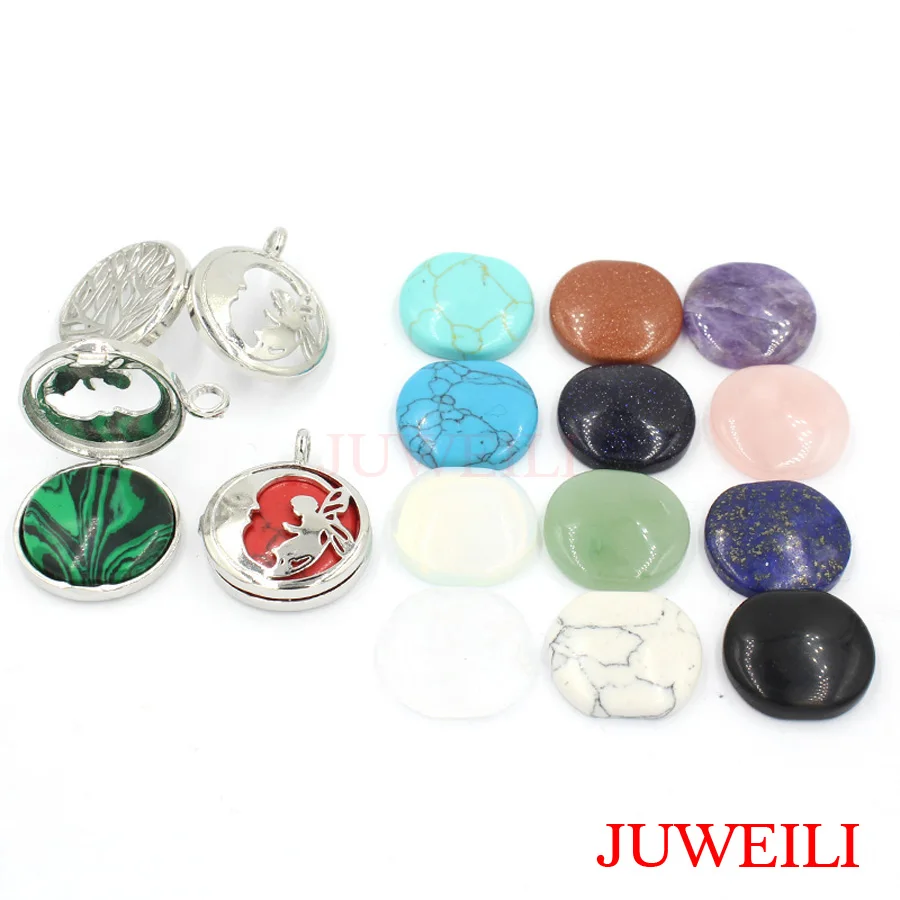 Juweili Jewelry 1x Натуральный камень круглый шарик Серебряный Цвет лунный эльф Коробки