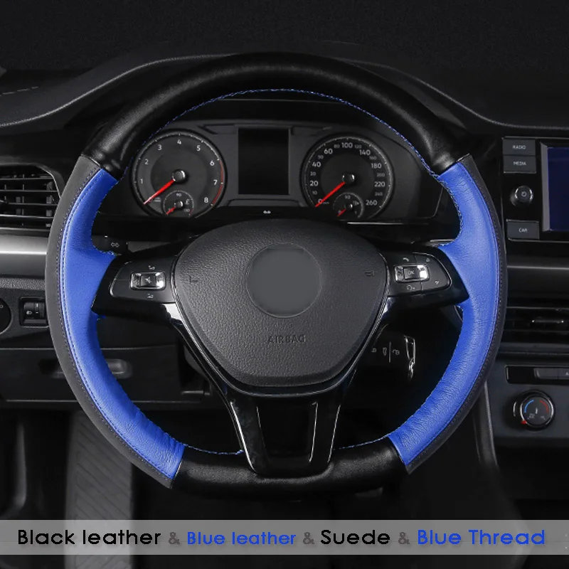 Steering Wheel Cover for Volkswagen VW Golf 7 Passat B8 Mk7 New Polo Jetta 02