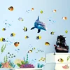 Sous-marine Sea Fish Shark Bulle Stickers Muraux Pour Enfants Chambres Océan de Bande Dessinée Fenêtre Salle De Bains chambre Stickers Muraux affiche murale ► Photo 3/4