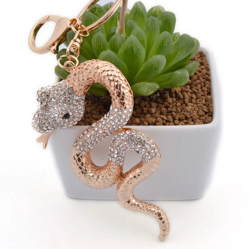 TOGORY симпатичная змея брелоки Seahorse Эмаль Кристалл милый кулон для автомобиля Цепочки Кольца Для Ключей женские ювелирные изделия