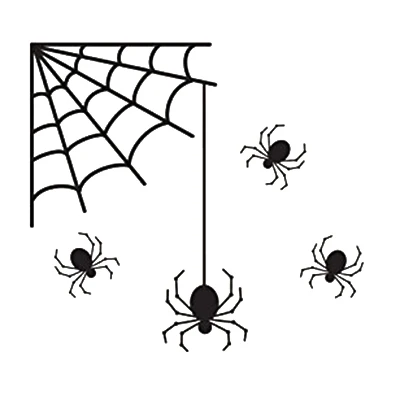 HOT GCZW Halloween Spiders And Web Wall Sticker In BLACK. Self Adhesive ...