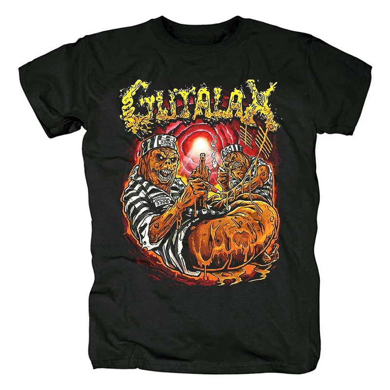 5 дизайнов Gutalax рок брендовая рубашка винтажная 3D демон череп Hardrock тяжелый трэш Металл хлопок футболка camiseta уличная одежда