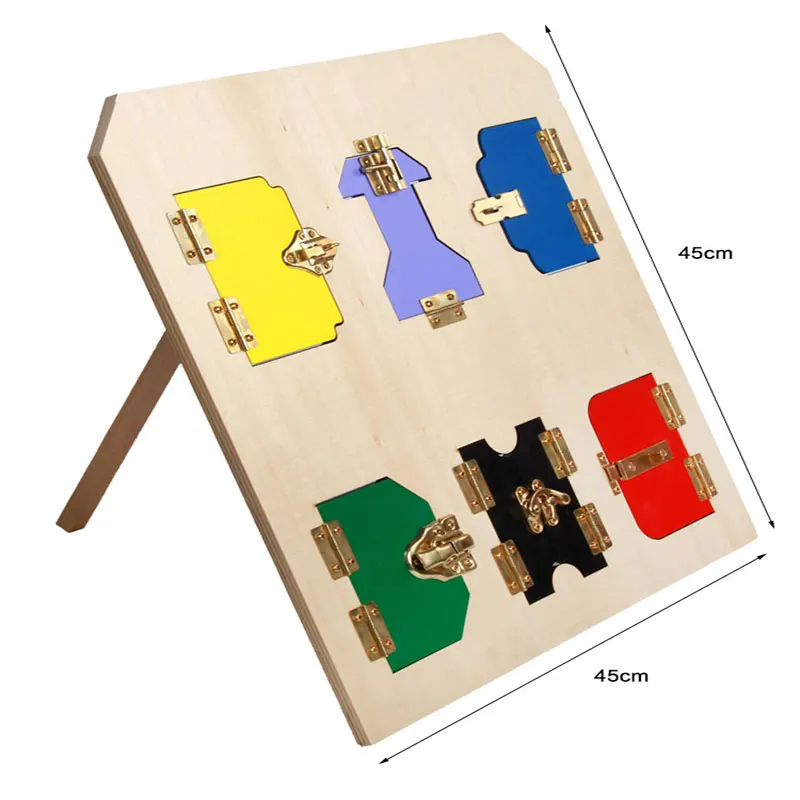 New Design Montessori Materials Lock Wood Board Activity