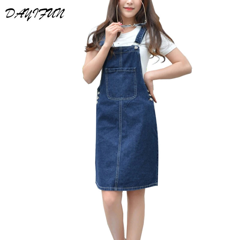 Voobuyla-Summer-Women-Denim-Dress-Sundress-Casual-Loose-Overalls-Dresses-Female-Solid-Adjustable-Strap-Jeans-Dress
