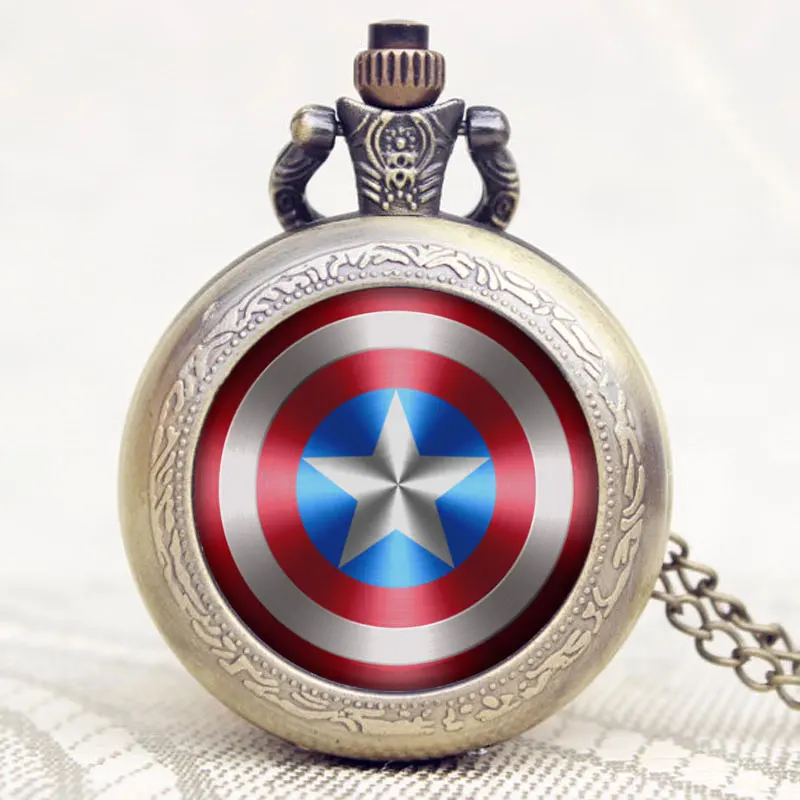 

Pocket Watch Captain America Shield Fullmetal Alchemist A Song of Ice and Fire Family Crests Eagle P1101-4