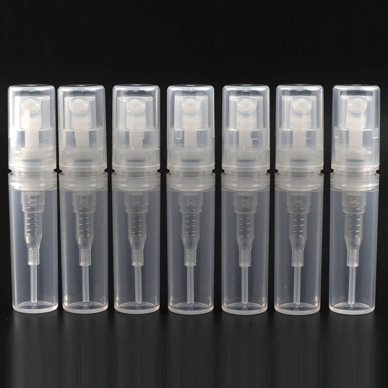 

100PCS/lot 2ML Perfume Bottles for Travel Packing Small Empty Cosmetic Jars Refillable Mini Liquid Bottle Pump Plastic Jar Tools