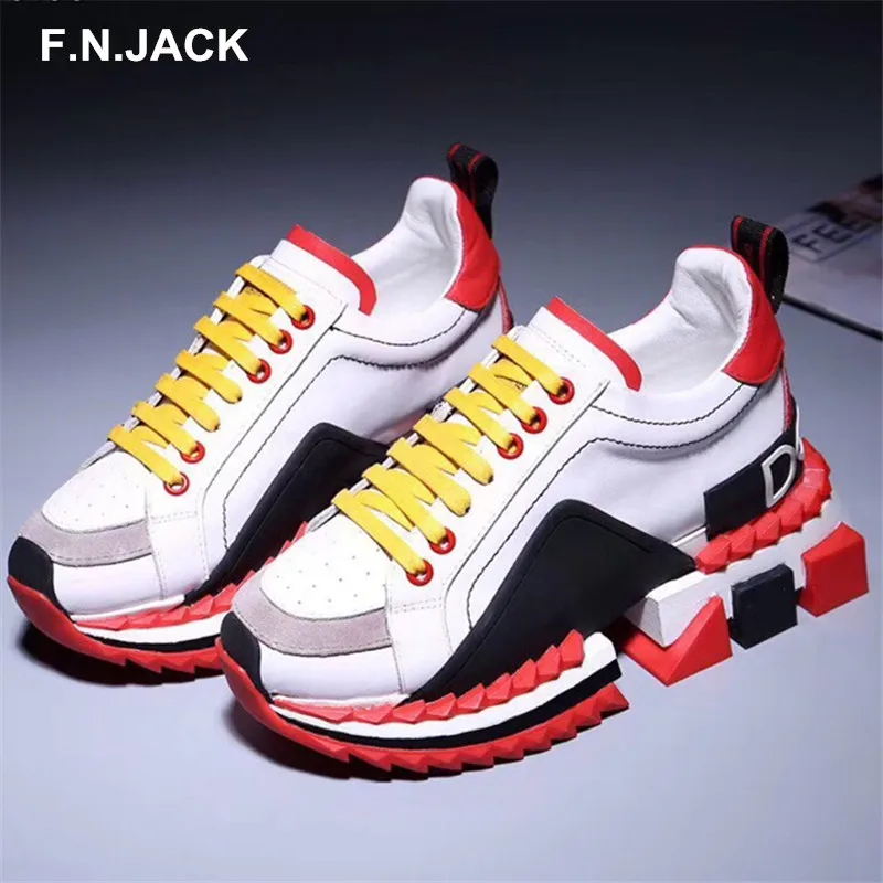 F.N.JACK Mens Shoes Men Casual Sneakers Trending Breathable Genuine Cow Leather Shoes Men's Fashion Rubber Sneakers F.N.JACK Mens Shoes Men Casual Sneakers Trending Breathable Genuine Cow Leather Shoes Men's Fashion Rubber Sneakers