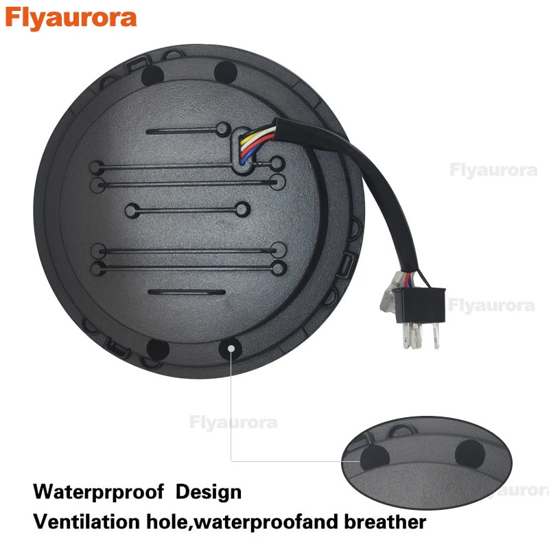 Flyaurora 7 дюймов Led фары для автомобиля Белый Halo DRL + пара 4 передний бампер
