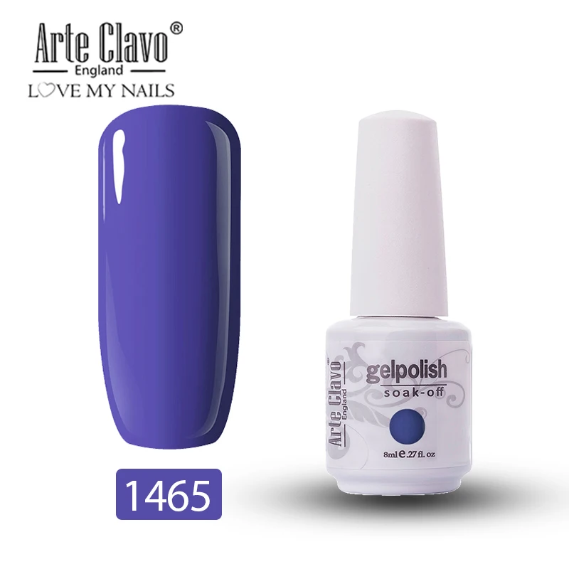 Arte Clavo 8 мл Гель-лак для ногтей замачиваемый светодиодный Гель-лак для ногтей Полупостоянный УФ-лак для ногтей 85 цветов гель на выбор - Цвет: 1465