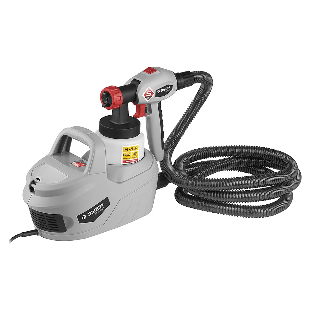 Распылитель электрический ЗУБР КПЭ-650 (Мощность 650 Вт, производительность 700 мл/мин, HVLP-технология, объем бачка 800 мл, регулируемая форма факела)