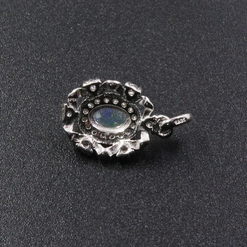 Vintage opal серебряное ожерелье подвеска 4 мм* 6 мм овальным вырезом кулон опала для вечерние однотонные 925 серебряное ожерелье с опалами подарок для девочки