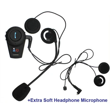 

500M Motorcycle BT Bluetooth Multi Interphone Headsets Headset Helmet Intercom Handfree with FM radio + Extra Soft Earpiece