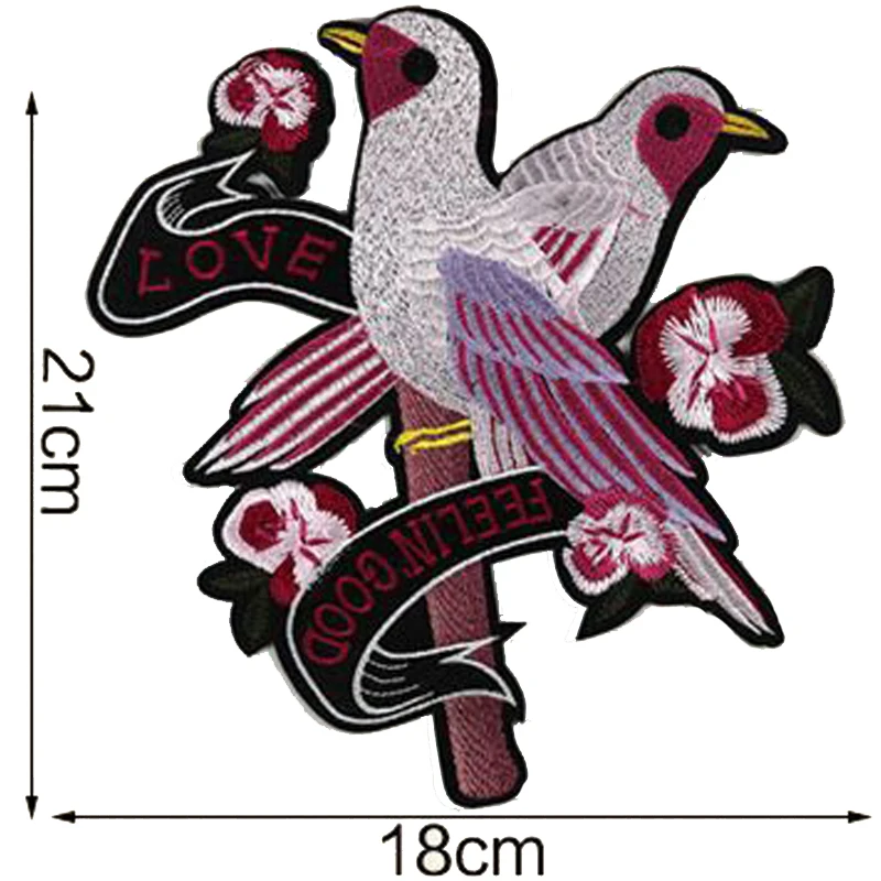 Big bird Patches Fabric Embroidered Patch Clothes Badge Iron on patches