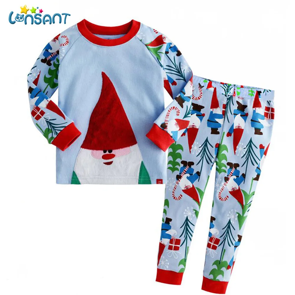LONSANT Infant Baby Boys Girls Father Christmas Cartoon Long Sleeve T-shirt Tops+Pants Outfits Kids Clothes LONSANT Infant Baby Boys Girls Father Christmas Cartoon Long Sleeve T-shirt Tops+Pants Outfits Kids Clothes
