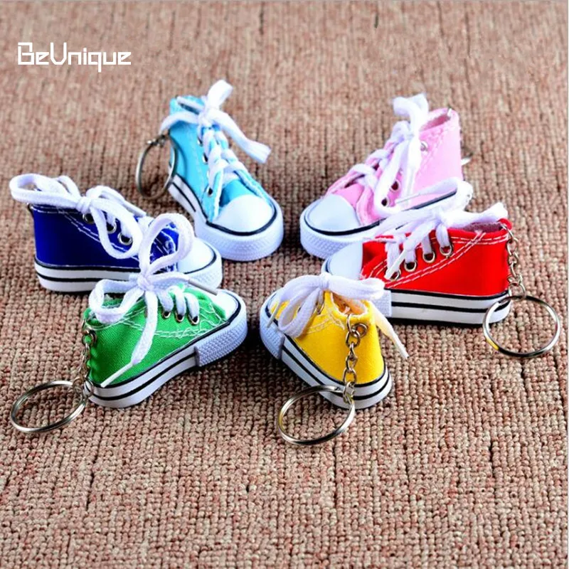 Colorful Canvas shoes key chain pendant leisure cloth shoe keyring