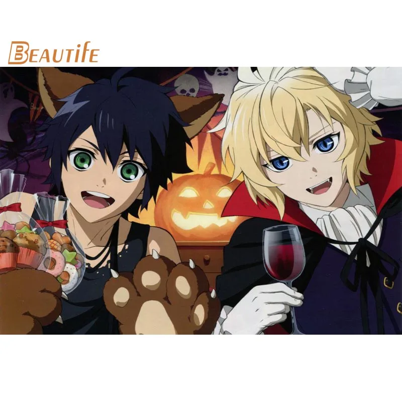 Seraph of the end плакат ткань Шелковый украшения дома Художественный тканевый с
