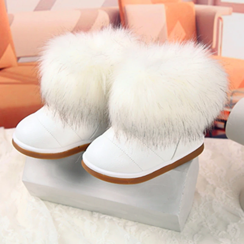 

Winter Fashion child girls snow boots shoes warm plush soft bottom girls boots leather winter snow boot for 3-12 years old girls