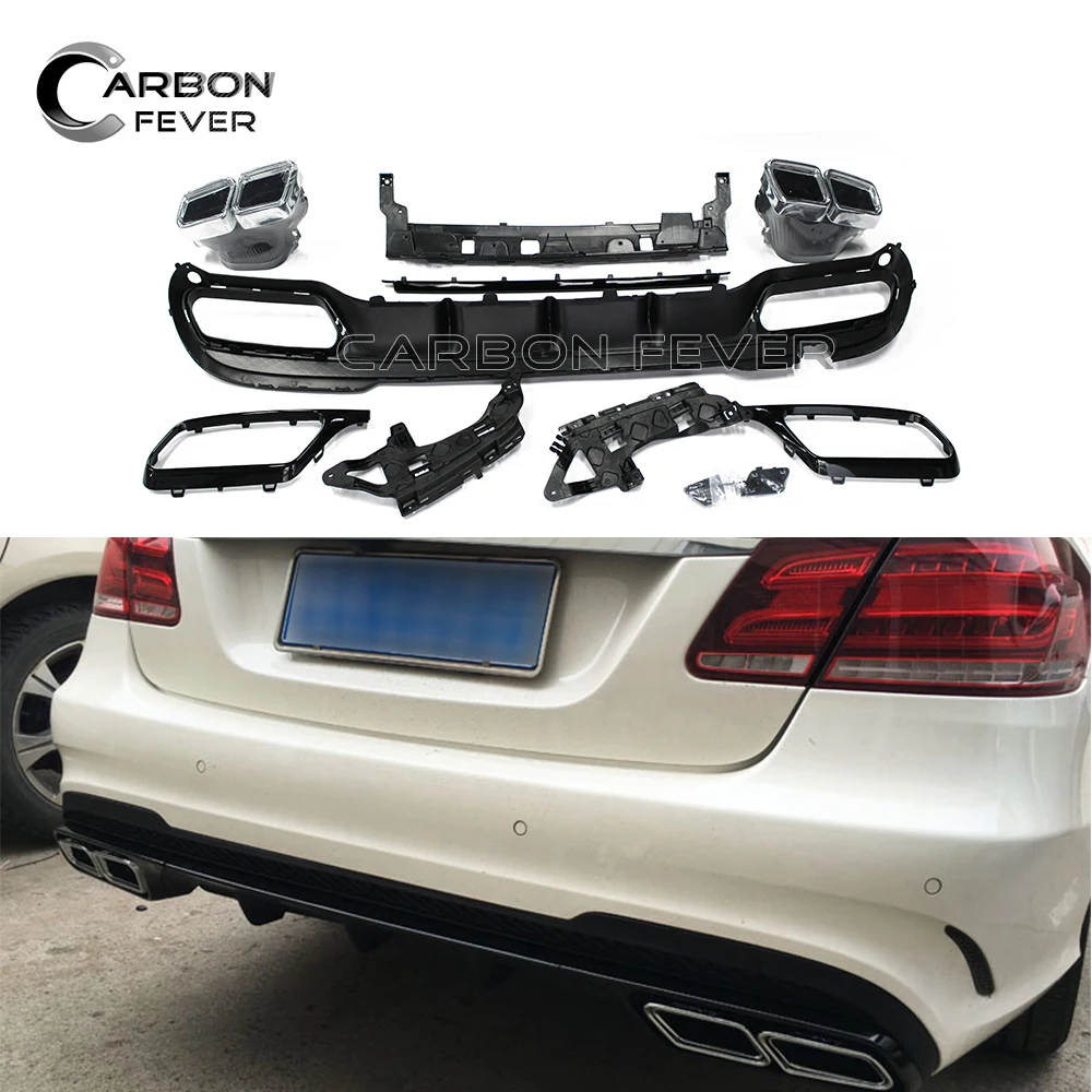 Для Mercedes E Class W212 PP задние бамперы задний диффузор для губ с наконечником выхлопа