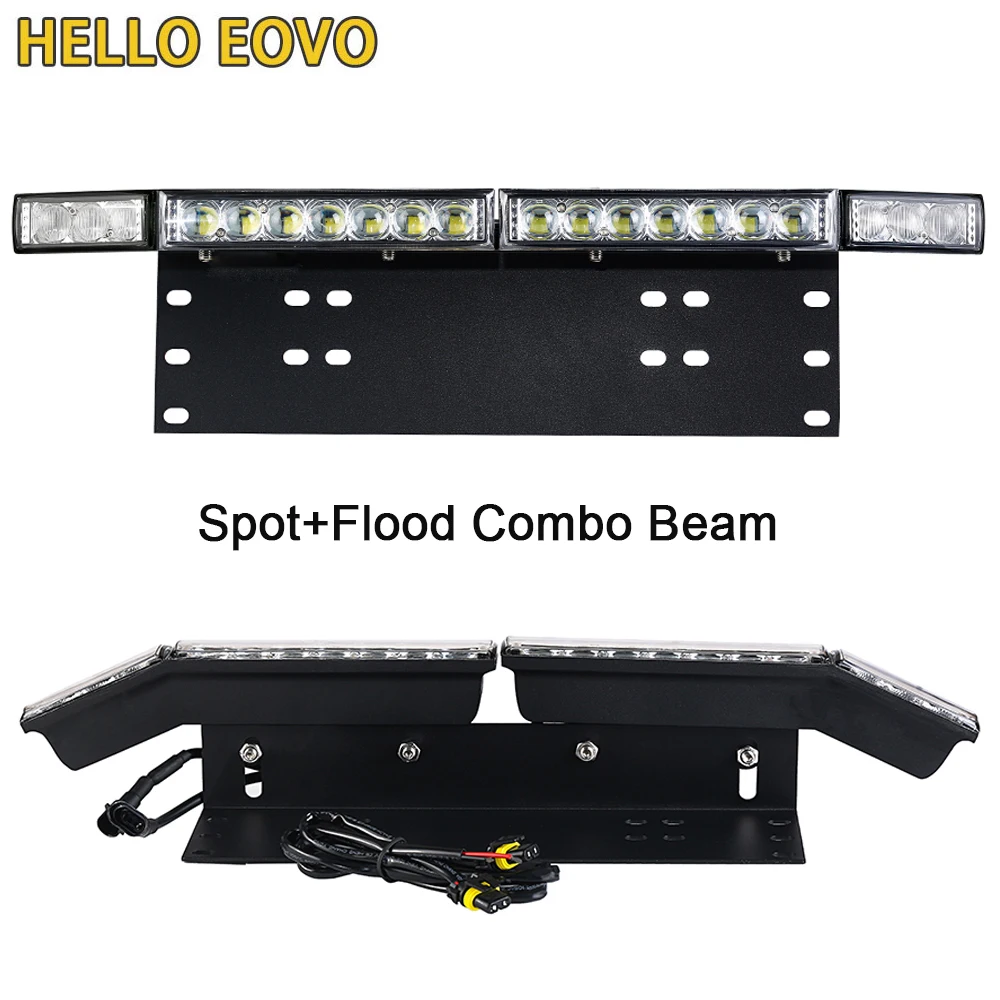 

Universal 60W 4D Lens LED Front Bumper License Plate Wide View Combo Light For Car SUV Wrangler Renegade D-Max 4*4 ATV Pickup