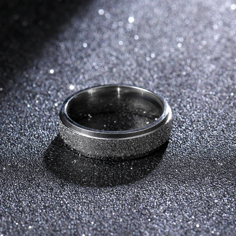6 мм Серебряное кольцо из титановой стали для мужчин и женщин