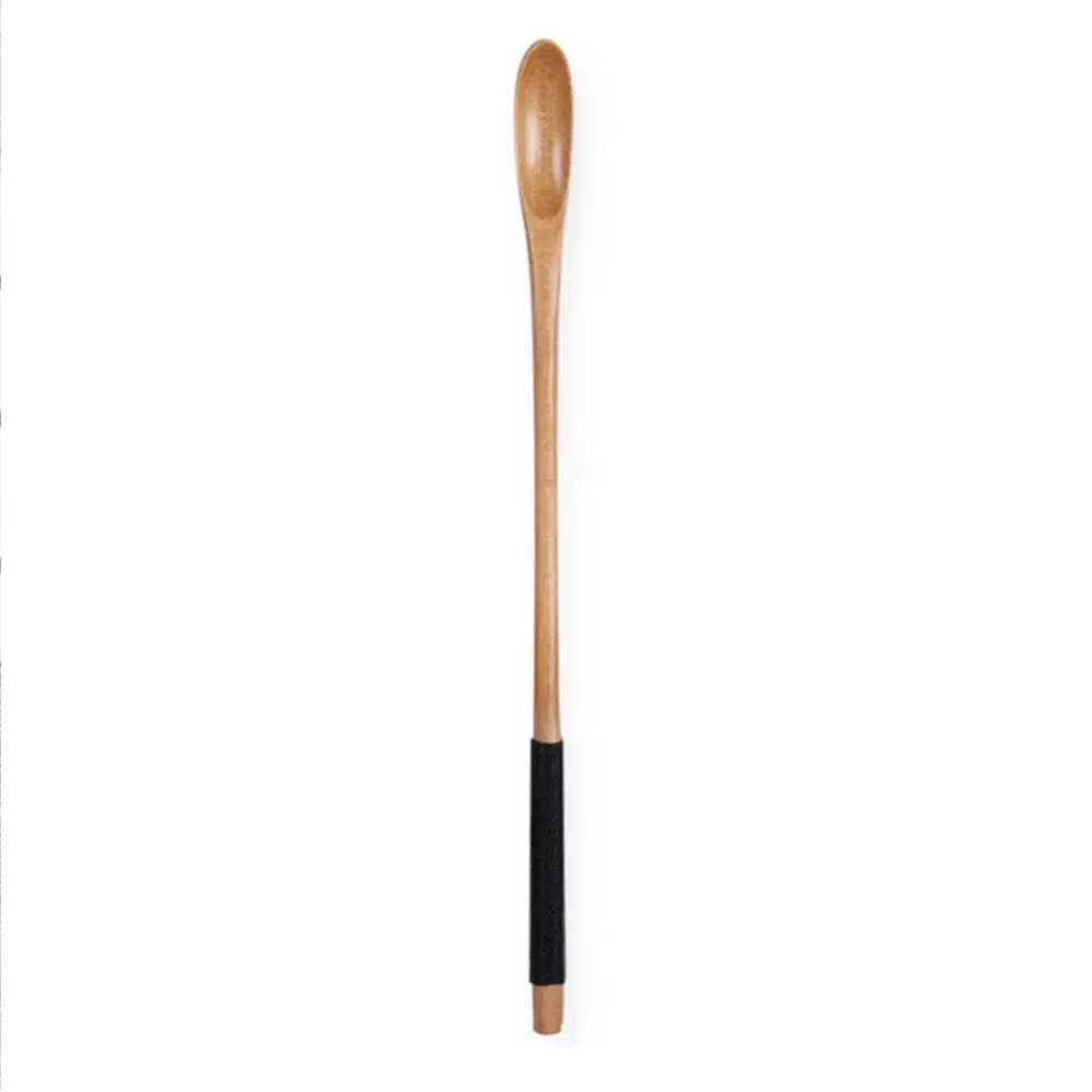 Японская кофейная ложка с длинной ручкой, креативная деревянная посуда, палочка для перемешивания молока, чая, молока, меда, Маленькая деревянная ложка - Цвет: 1