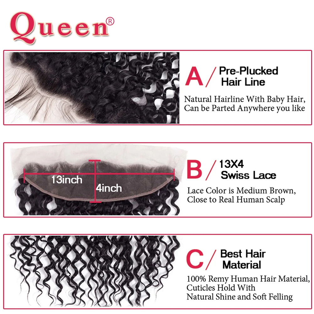 Queen Hair Peruvian Water Wave Bundles With Frontal Closure 4 Bundles Human Hair 100% Remy Lace Frontal Closure With Bundles Queen Hair Peruvian Water Wave Bundles With Frontal Closure 4 Bundles Human Hair 100% Remy Lace Frontal Closure With Bundles