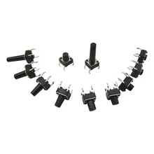 6x6xL=5/6/7/8/9/10/11/12/13/14/15/16/17/18mm 4PIN Tactile Tact Push Button Micro Switch Direct Plug-in Self-reset DIP