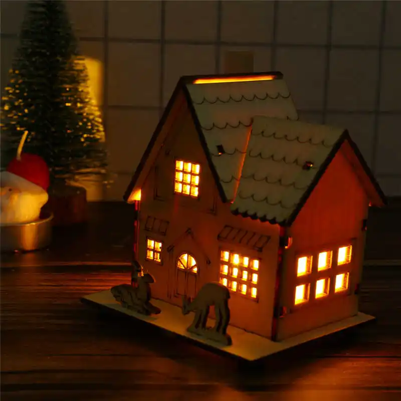 Festival Led Light Wood House Christmas Tree Decorations For Home Hanging Ornaments Holiday Nice Xmas Gift Wedding Navidad #2n6 (15)