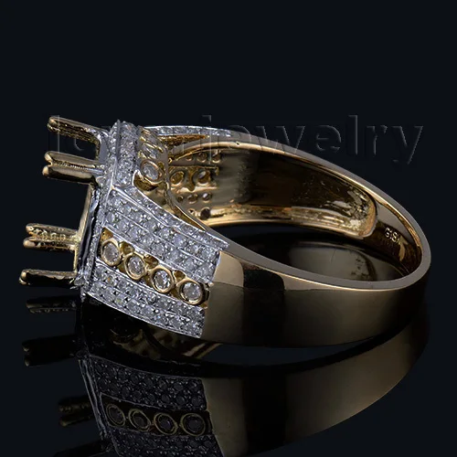 Кольцо LOVERJEWELRY из желтого золота 18 карат с натуральными бриллиантами размером 7x9