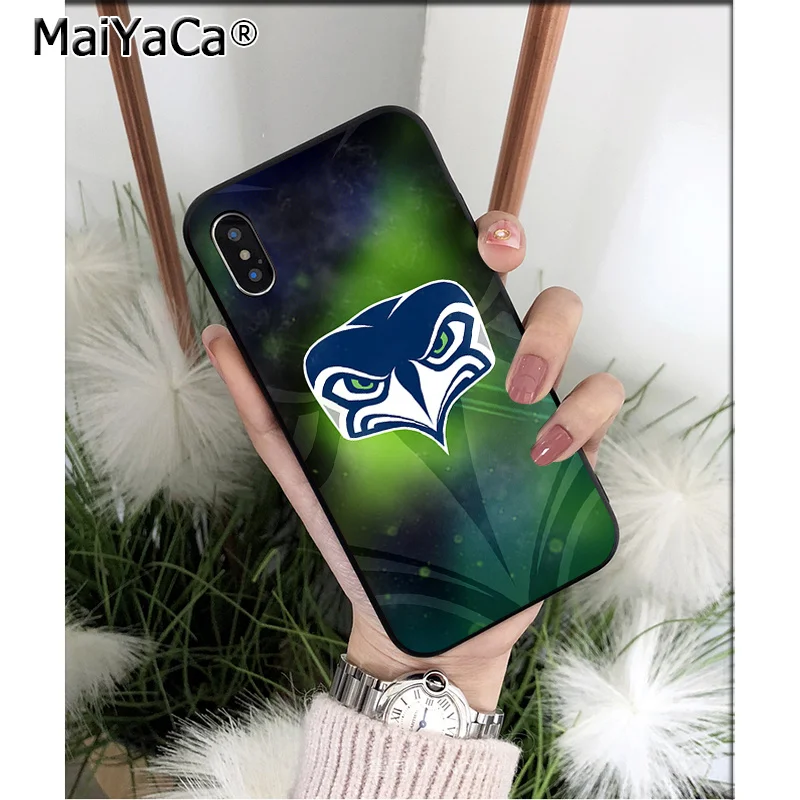 Мягкий силиконовый чехол для телефона MaiYaCa Seahawks Из ТПУ для Apple iPhone 8 7 6 6S Plus X XS MAX 5 5S SE XR