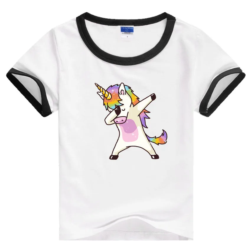 

2019 New Kids T Shirt with Unicorn Print Boys Girls Short Sleeve Cotton T-shirt Children Unicorno Horse Tees Summer Tops Clothes