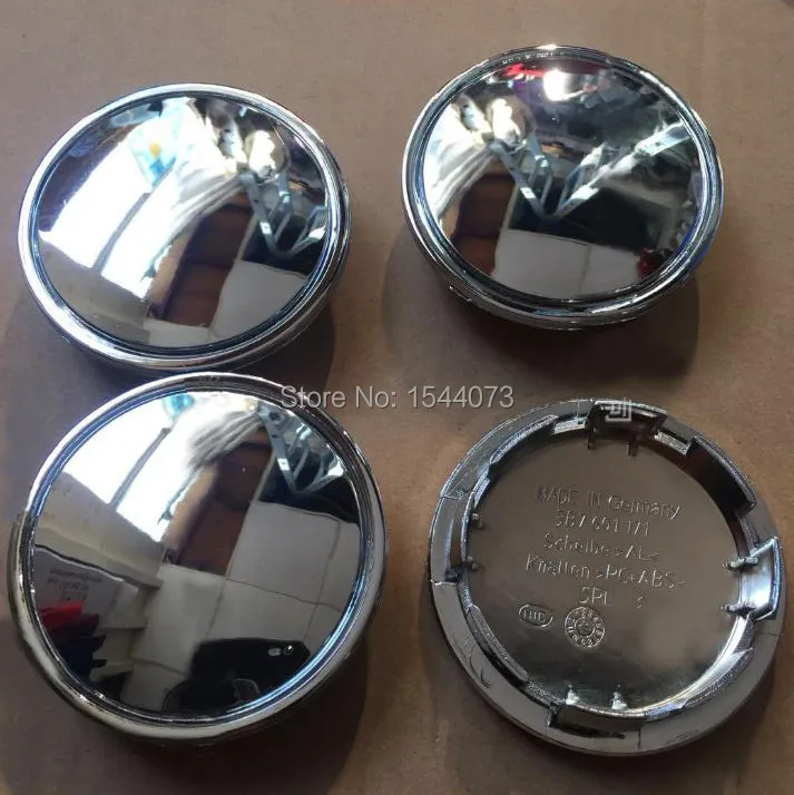 

4Pcs 65mm Car Chrome Wheel Center Hub Caps Cover No Logo Emblem Part # 3B7 601 171 3B7601171