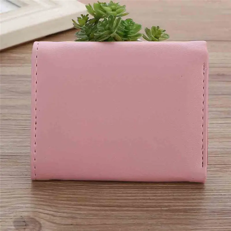 Lady Short Cartoon Print Coin Purse Solid Color Small Wallet Card women's wallet clutch portfel cuzdan billetera carteira 40MA1911