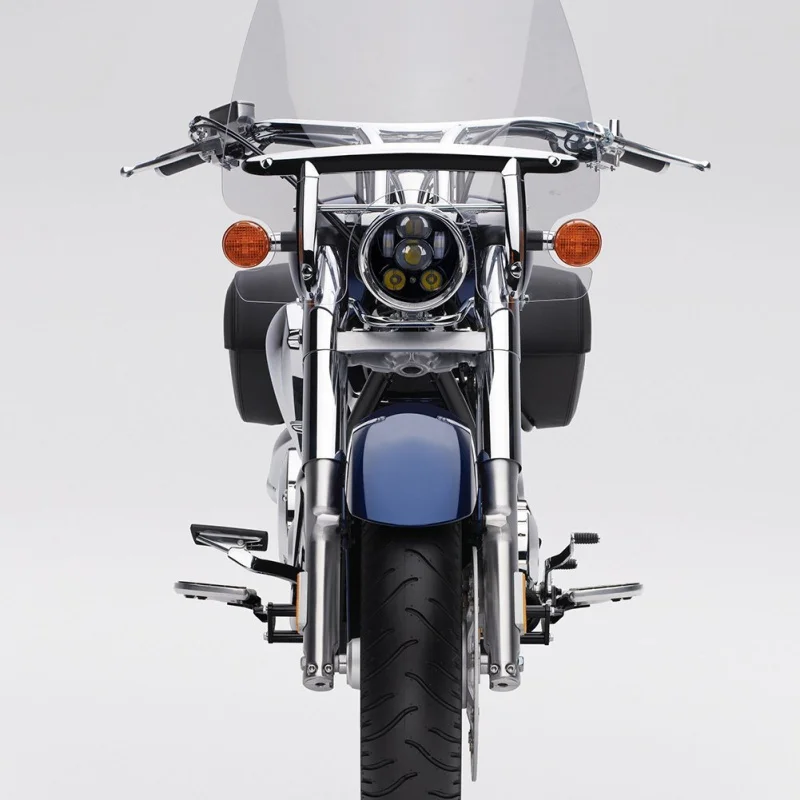FADUIESF 5,75 дюймов светодиодные фары для мотоциклов 5-3/" светодиодные фары с парковочными огнями для мотоциклов железо 883 черный/хром