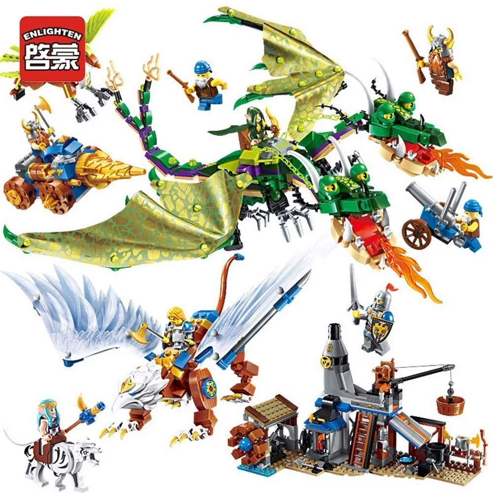 

Enlighten Glory Knight Elf Children Toys Heros Gifts War Blocks For Castle Building blocks Dwarf Compatible Educational