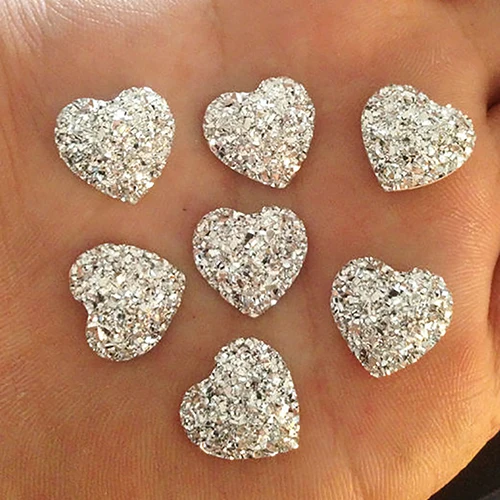 

20Pcs Heart Flatback Resin Rhinestones for DIY Scrapbooking Phone/Wedding/Craft