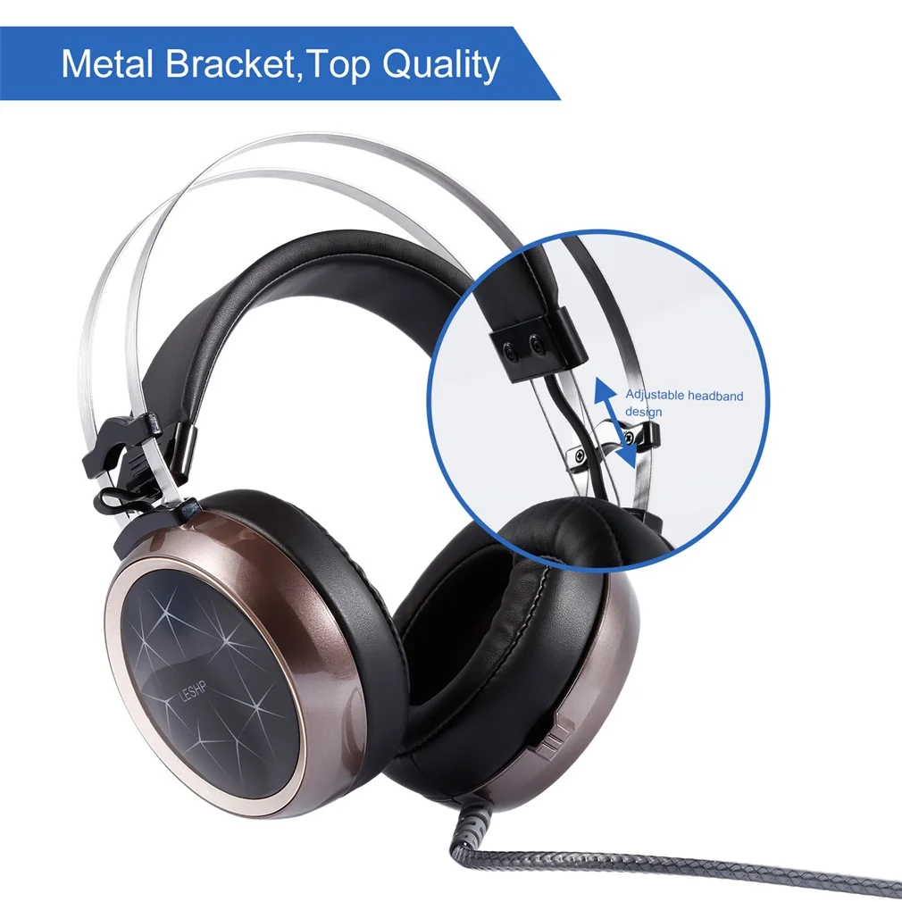 

LESHP Black Unique Cool Crack Pattern Audio Interface 3.5mm Double Plug 40MW 108 3dB Game Headset