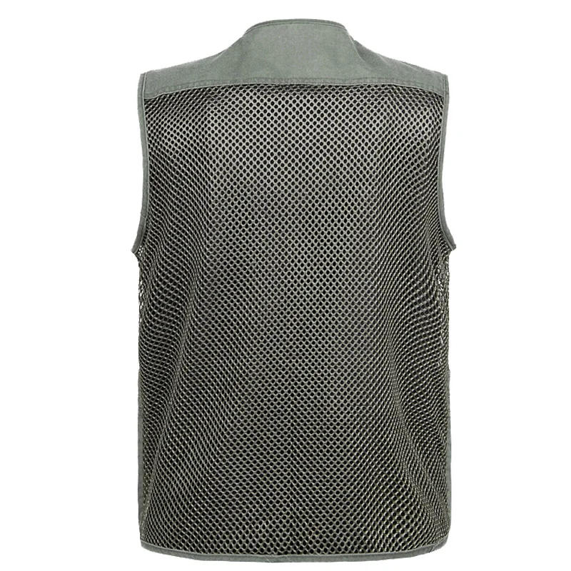 Man Vest Spring and summer vest multi-pocket plus size outdoor casual vest thin mesh photography vest