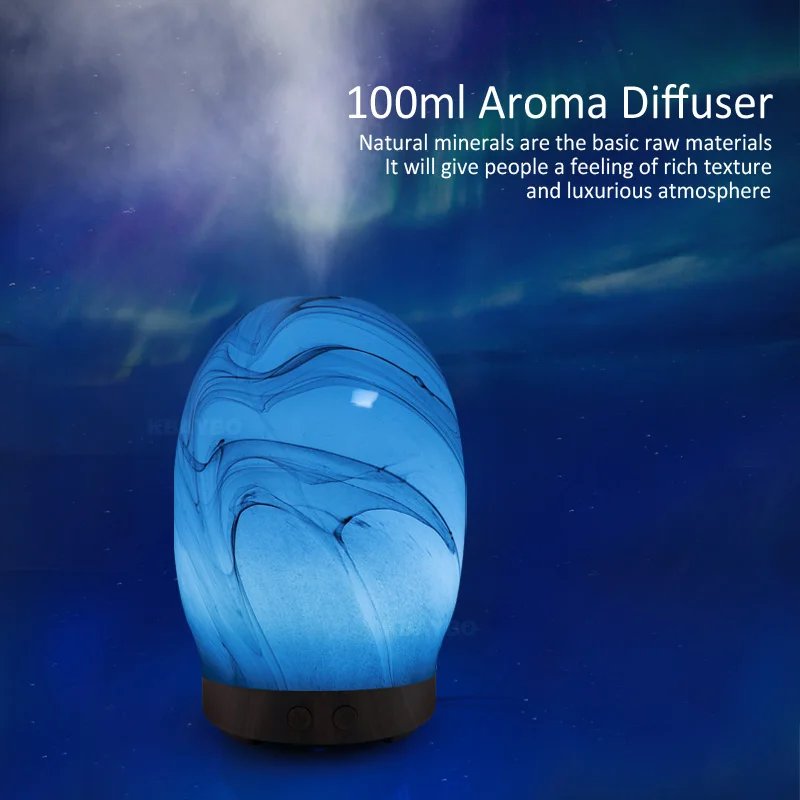 KBAYBO 100 мл Электрический арома-диффузор Арома лампа стеклянная ароматерапия Для дома-деревянный увлажнитель воздуха диффузор эфирного масла