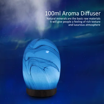 

KBAYBO 100ml Electric Aroma Diffuser Aroma Lamp Glass Aromatherapy for Home-Wood Air Humidifier Essential Oil Diffuser
