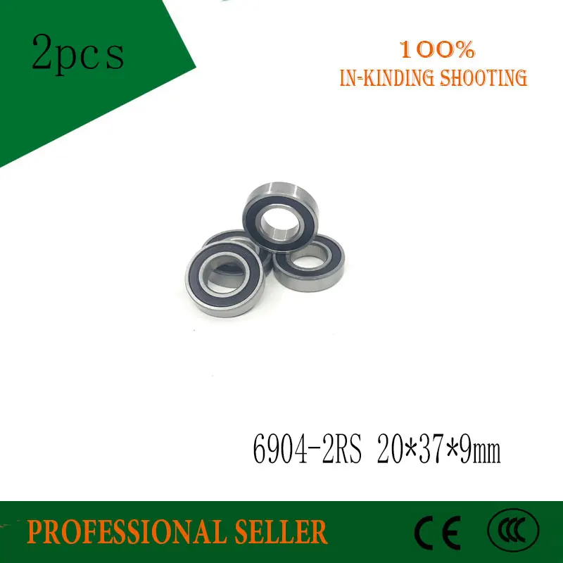 

2PCS The Rubber sealing cover Thin wall deep groove ball bearings 6904-2RS 20*37*9 mm