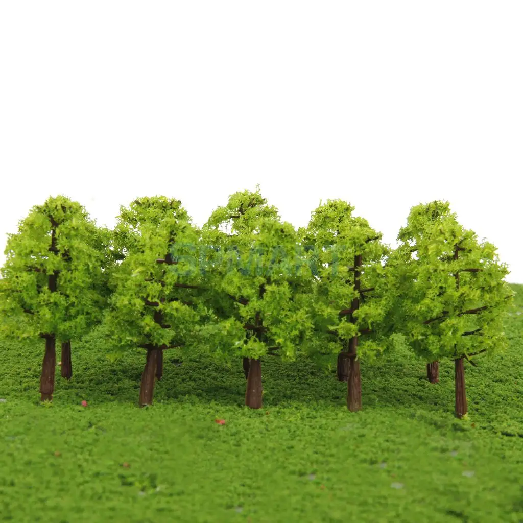 52pcs Architecture Scenery Model Trees Train Railroad Landscape HO OO Scale