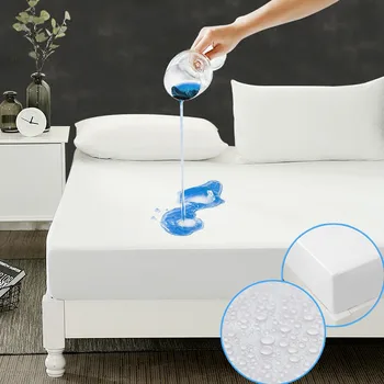 

DFH Size 200X200cm Cheapest Smooth Waterproof Mattress Protector Cover Pad For Bed Wetting breathable Hypoallergenic Anti-mite
