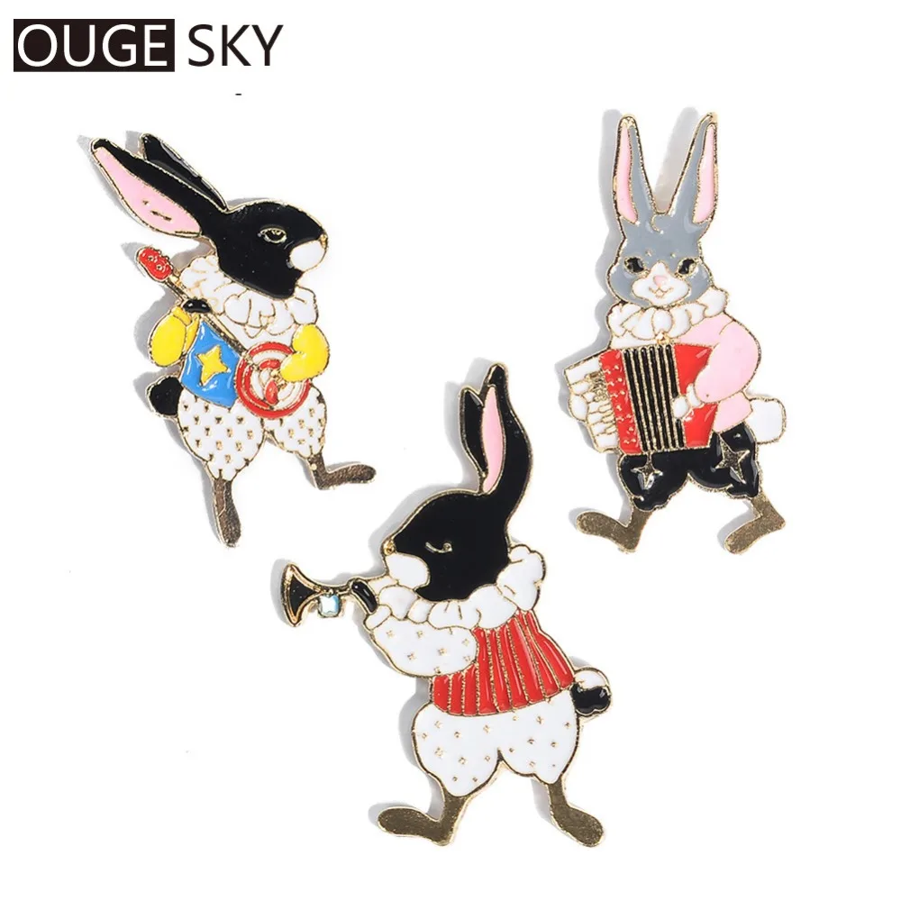 Fashion Cute rabbit Brooch Lapel Pin For Shirt Collar Jacket Collar Pin