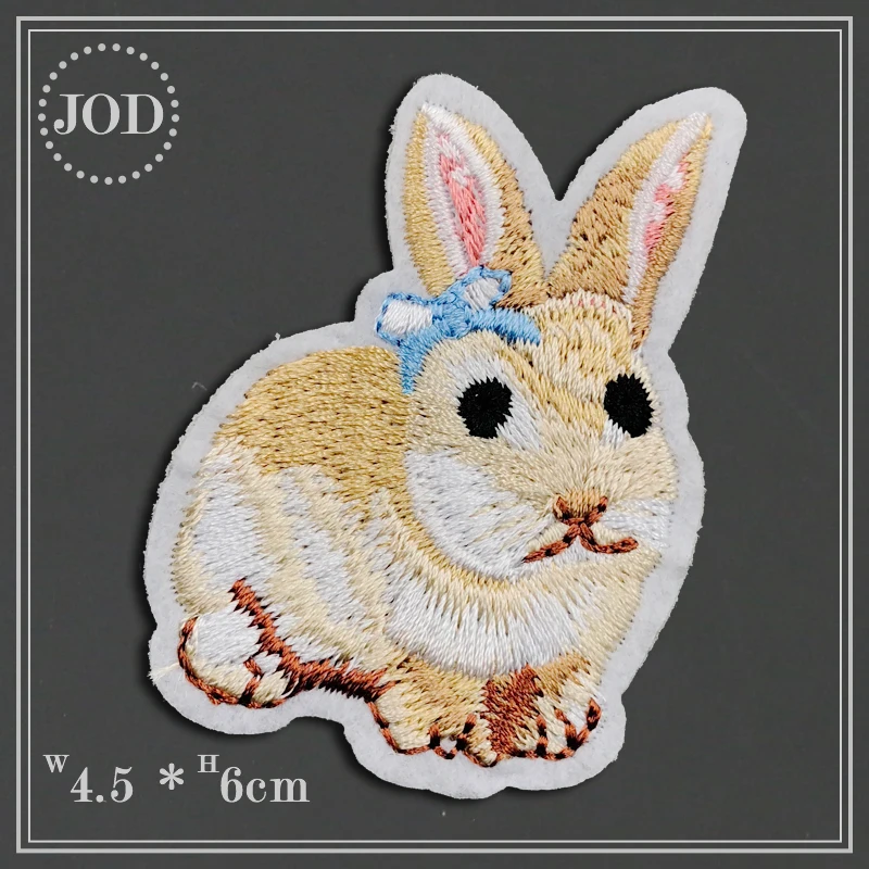 Вышитый мультяшный милый кролик нашивка Железная на одежду дети кролик пришить наклейки заяц нашивки для одежды значки аппликаций