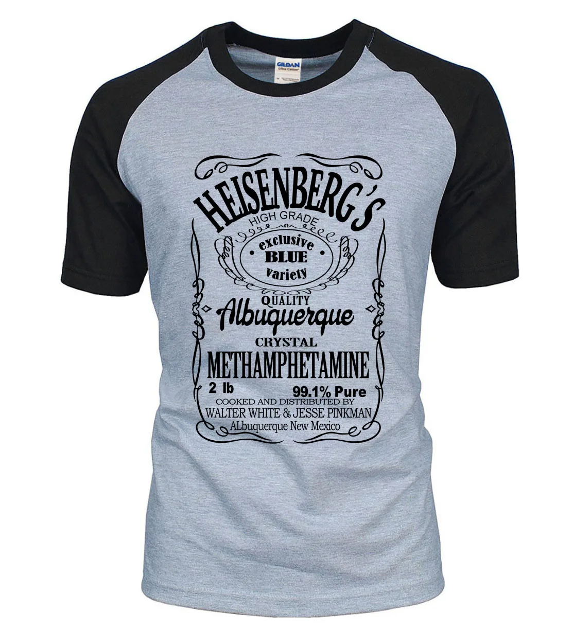 

hot sale Breaking Bad Heisenberg raglan men t shirt 2019 new summer style 100% cotton short sleeve top tees for fans hipster men