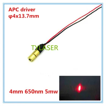 

Class IIIA 4mm 650nm 5mW Red Dot Laser Module Industrial Grade APC Driver
